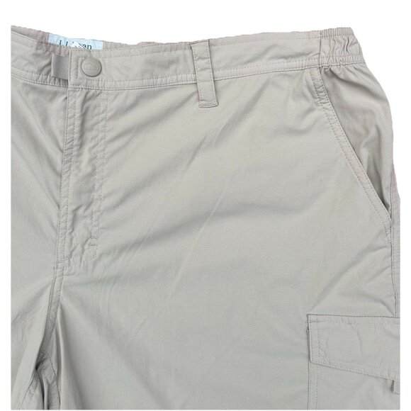 LL Bean Tropicwear 9" Cargo Shorts Men’s XXL Khaki Elastic Comfort Waist 512822 - Picture 5 of 8